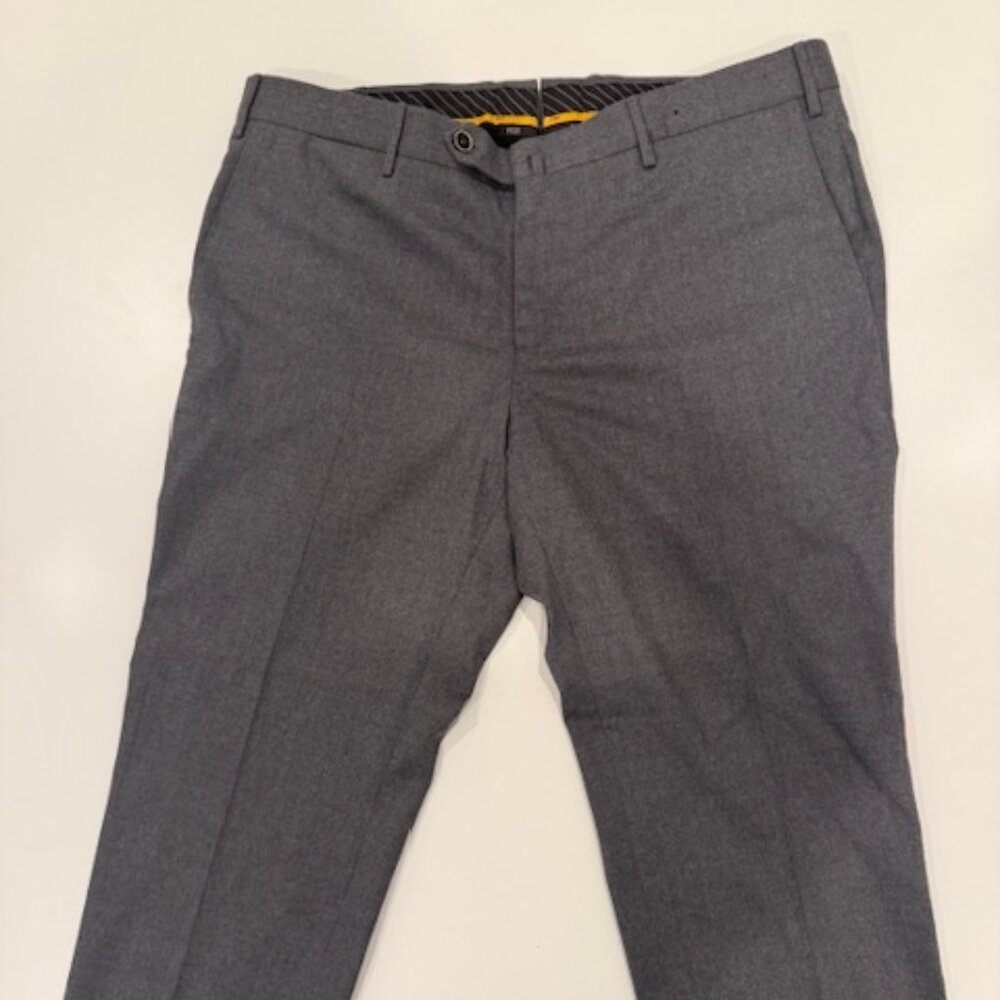 PT01 Torino Super Slim Fit Stretch Wool Trousers in Gray IT 54/US 44